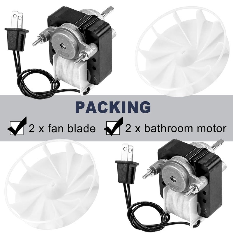 Fetechmate 99080166 BP28 Bathroom Fan Motor with Blower Wheel by Fit for Bro-an Nu-Tone 655 679 657 658 Exhaust Fan Motor 70cfm 1.4 Amp 3000RP 120V CCW (2 Pack) - Image 2